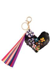  Flower Covered Magic Sequin Heart Bag Charm