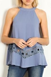  Woven Halter Blue Top