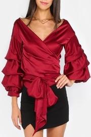  Billow Sleeve Wrap Top