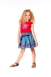  Flower Chambray Skirt