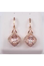  Morganite And Diamond Dangle Drop Earrings Rose Gold Unique Gemstone Gift