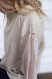  Sheer Sleeve Sweater