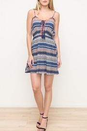 Lace-up Patterned Dress
