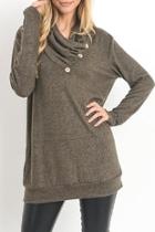  Button Cowl Sweater