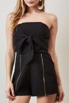  Zipper Detail Romper