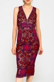  Wine Lace Mid Length Lace Dress