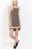  Suede And Sweater A-line Dress
