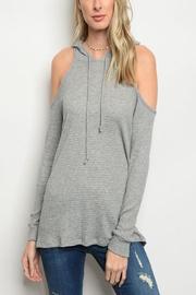  Grey Hoody Open Arm Top