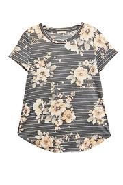  Gray Floral Top