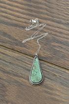  Sterling-silver-chain Natural-turquoise-stone Pendant-necklace