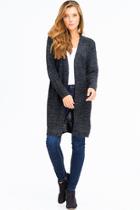  Ribbed Knit Duster Cardigan