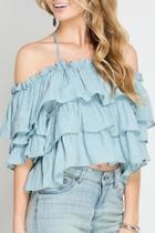  Ruffled Cropped Blouse