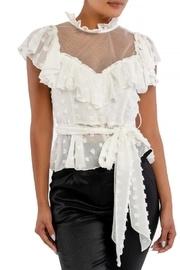  Ruffle Puff Wrap-top