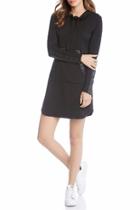Leather Patch Fleece Dress