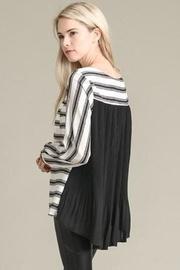  Striped Pleated Blouse