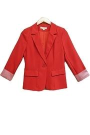  Red Stripe-cuff Jacket