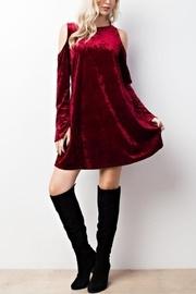  Crushed Velvet Cold Shoulder Dress