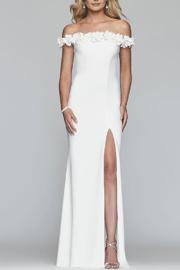  Long Off-shoulder Stretch Crepe Dress