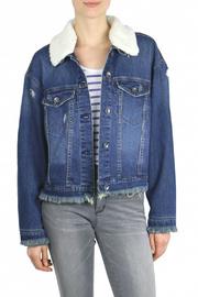  Flannel Lined Jean Jacket W Leopard Collar