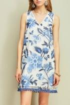  Embroidered V-neck Dress