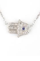  Sapphire-diamond Hamsa Necklace