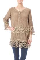  Peasant Lace Detail Tunic