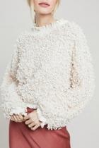 Textured Ruffle Sweater