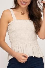 Smocked Linen Tank