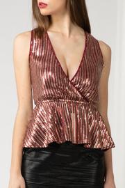  Niki Sequin Peplum Top