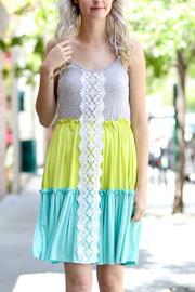  Color Block Lace Dress