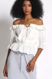  Eyelet Ruffle Top