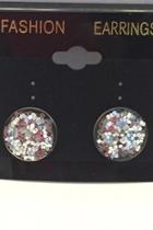  Yae Clear & Silver Glitter Studs