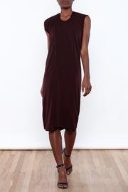  Burgundy Jersey Wrap Dress