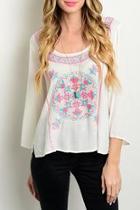  White Embroidered Top