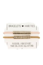  Silver Disc Hair Ties/bracelets (set 2)