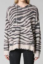  Zebra Patterned Hoodie Sweater