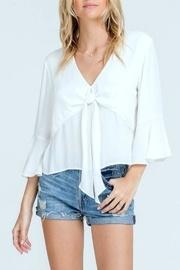  White Tie-front Top