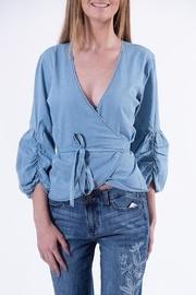  Chambray Wrap Top