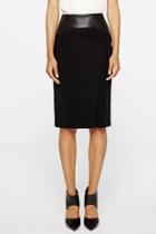  Leather Trim Skirt