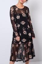  Printed Mesh Dress
