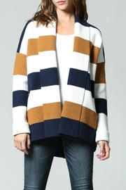  Shawl Collar Striped Cardigan