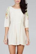  Floral Embroidered Romper