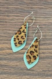  Genuine-leather Animal-print Earrings