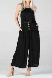  Black Cropped Button-pant