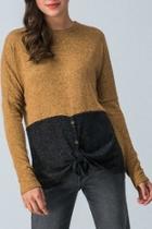  Two-tone-color-block Sweater