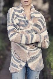  Feather-knit Patterned Cardigan