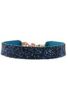  Turquoise Swarovski/leather Bracelet