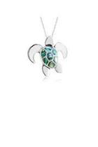  Sterling Mother-of-pearl Turtle Necklace
