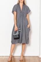  Big-pockets Linen Dress