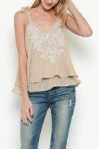  Embroidered Tiered Top